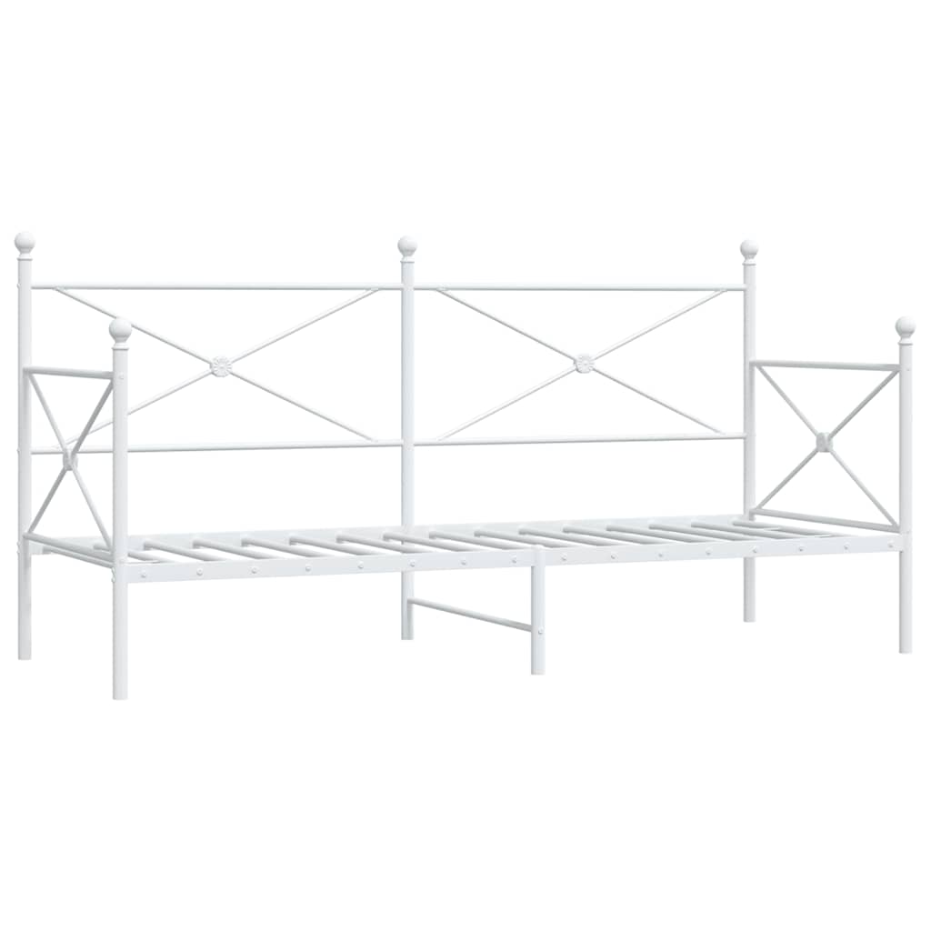 Lit de repos sans matelas blanc 90x190 cm acier