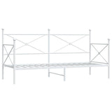 Lit de repos sans matelas blanc 90x190 cm acier