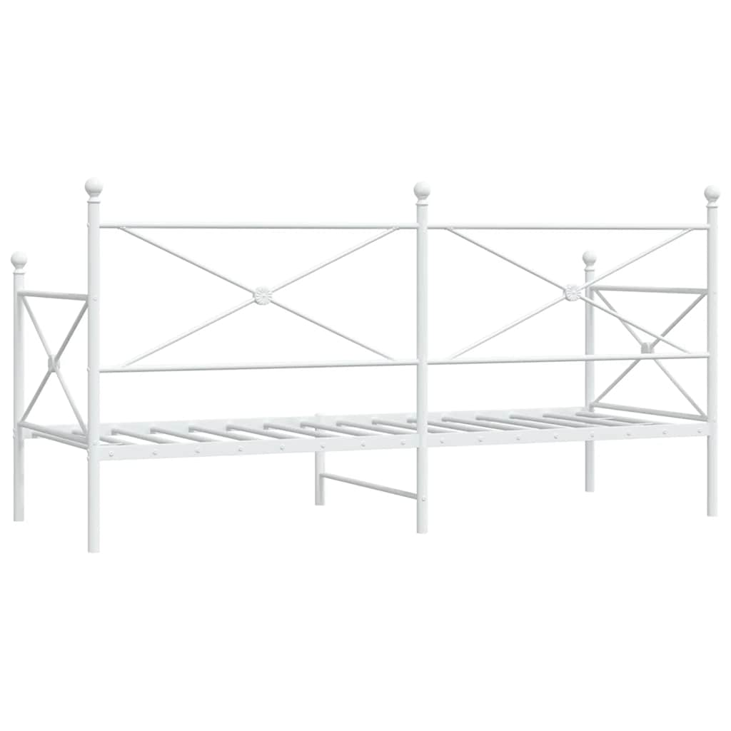 Lit de repos sans matelas blanc 90x190 cm acier