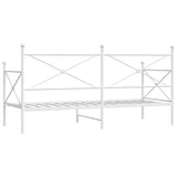 Lit de repos sans matelas blanc 90x190 cm acier