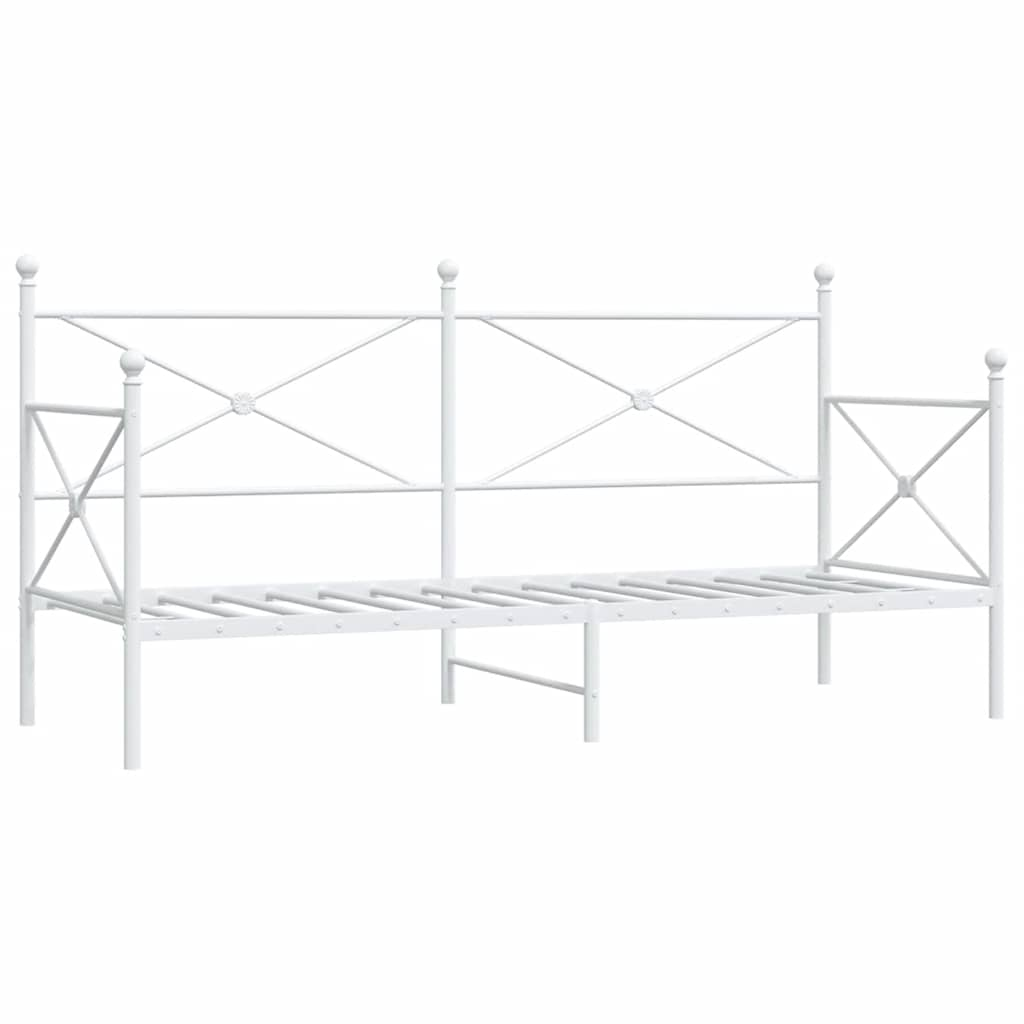 Lit de repos sans matelas blanc 90x200 cm acier