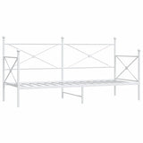 Lit de repos sans matelas blanc 90x200 cm acier