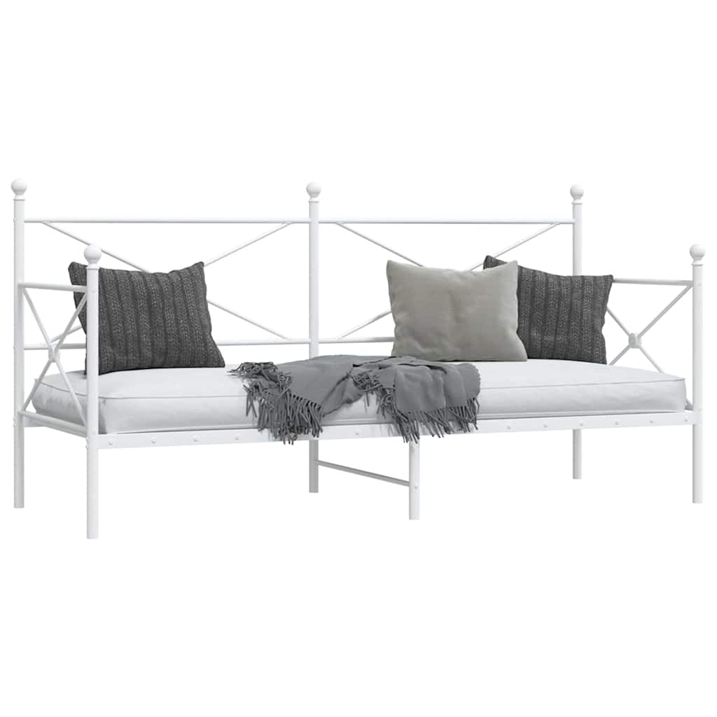 Lit de repos sans matelas blanc 90x200 cm acier