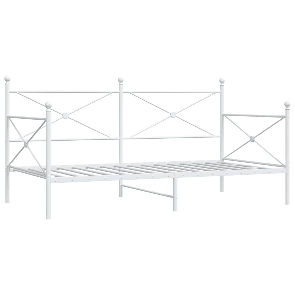 Lit de jour sans matelas blanc 100x190 cm acier