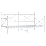 Lit de jour sans matelas blanc 100x190 cm acier