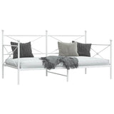 Lit de jour sans matelas blanc 100x190 cm acier