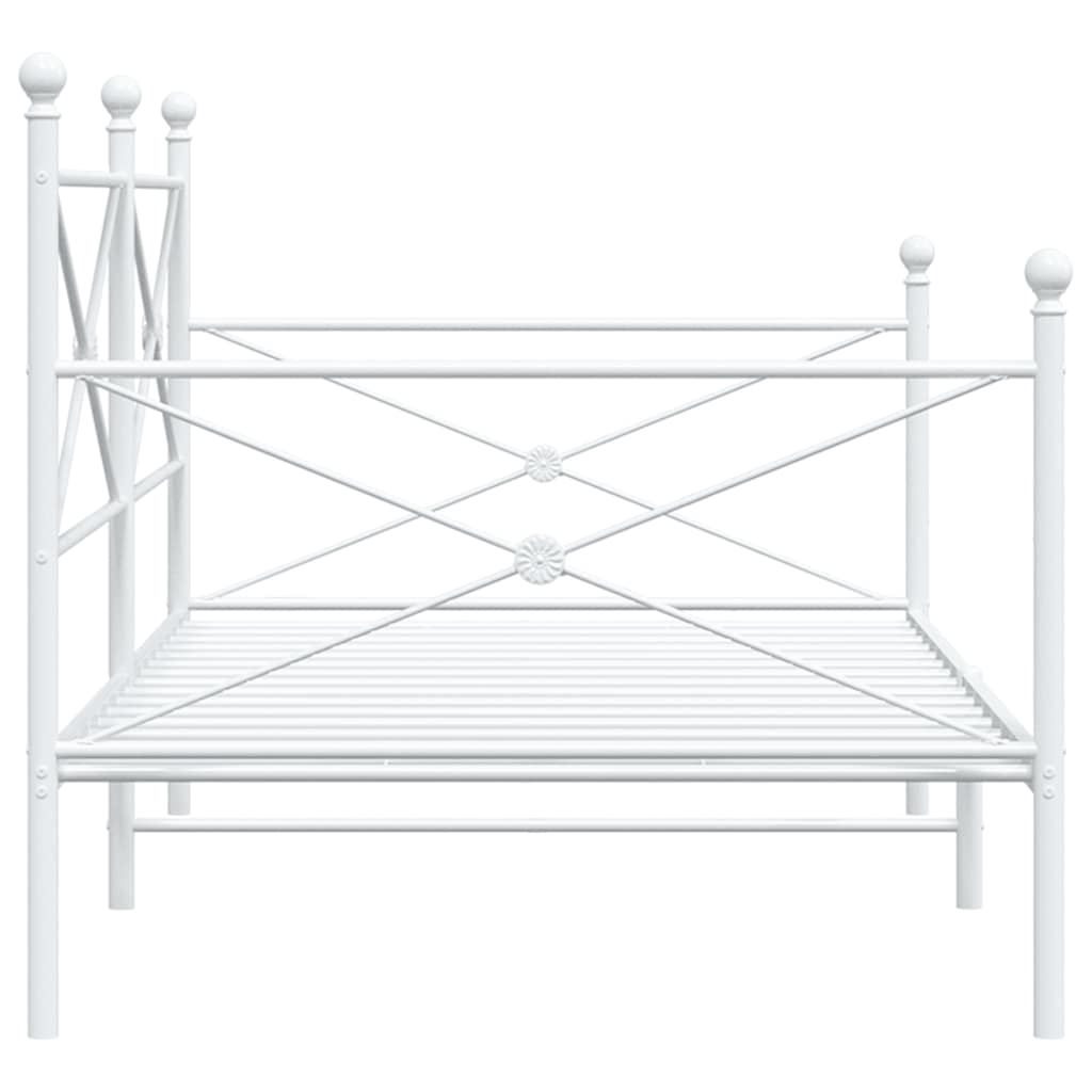 Lit de jour sans matelas blanc 100x190 cm acier