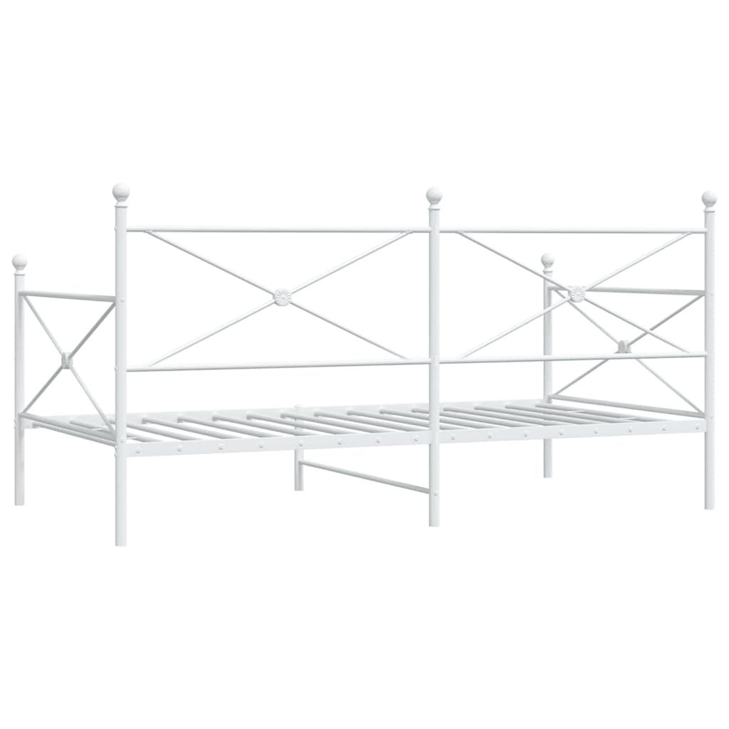 Lit de jour sans matelas blanc 100x190 cm acier