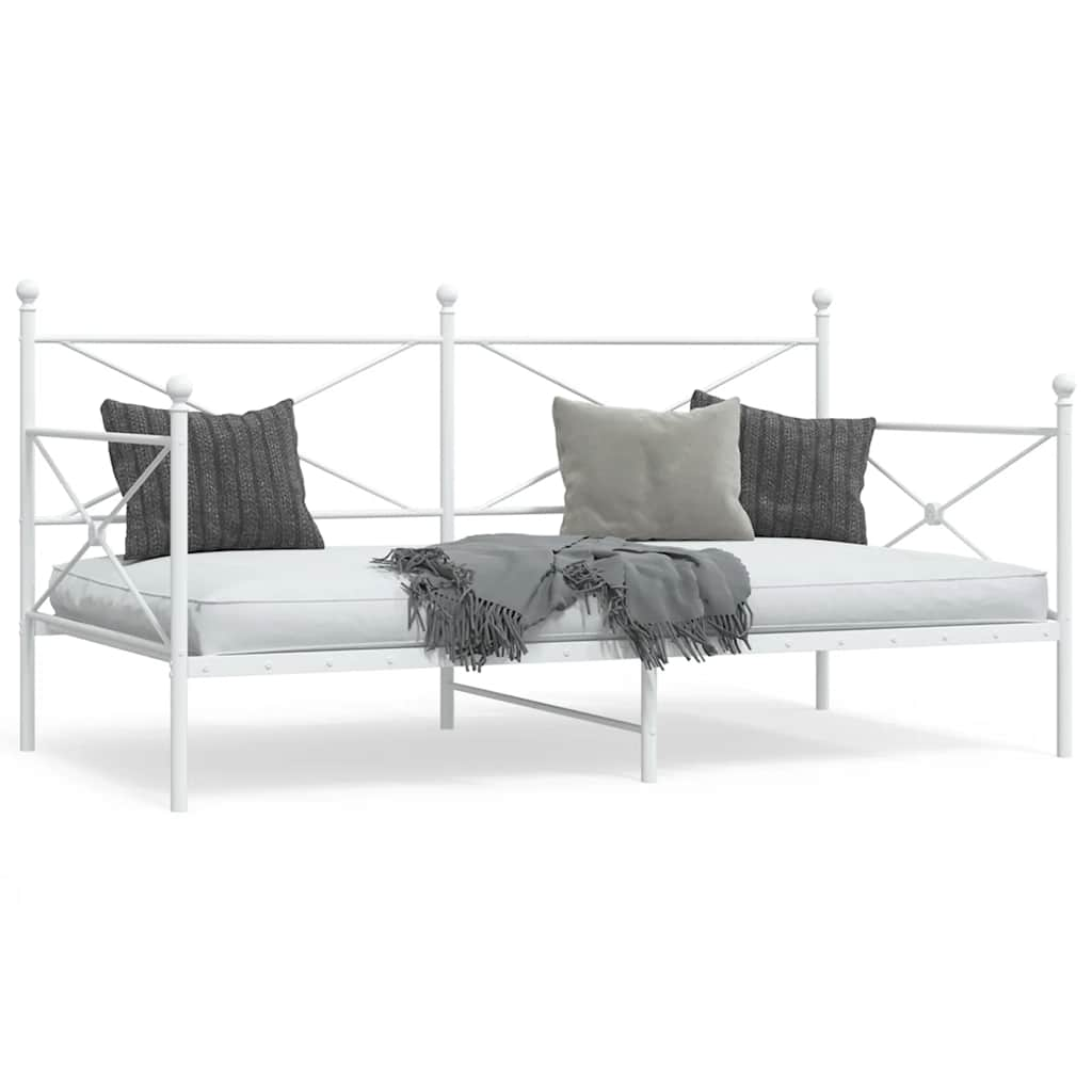 Lit de jour sans matelas blanc 100x190 cm acier