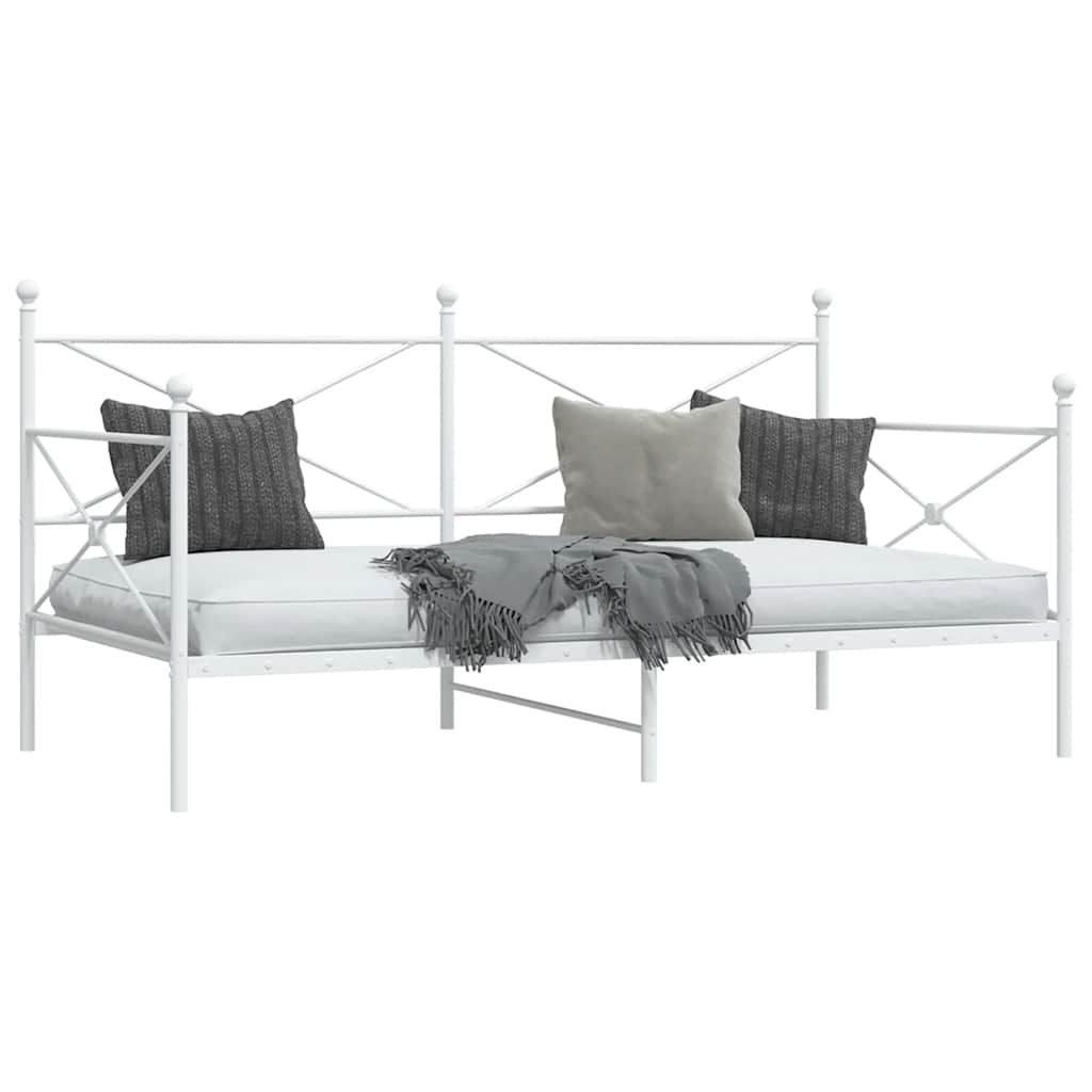 Lit de repos sans matelas blanc 100x200 cm acier