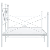 Lit de repos sans matelas blanc 100x200 cm acier