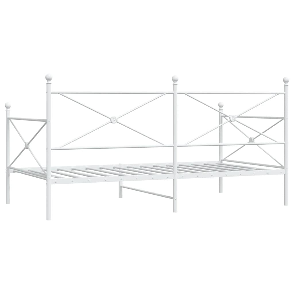 Lit de repos sans matelas blanc 100x200 cm acier