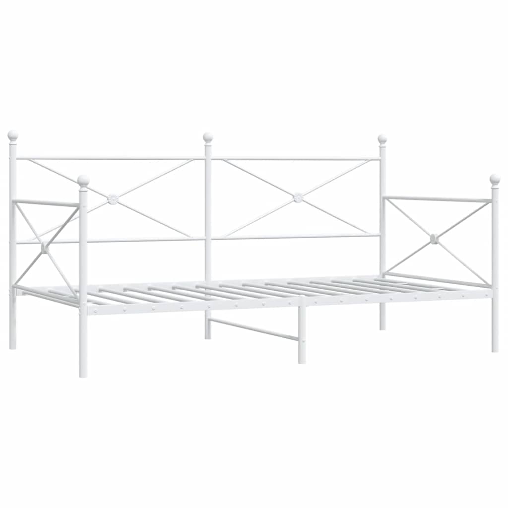 Lit de repos sans matelas blanc 107x203 cm acier