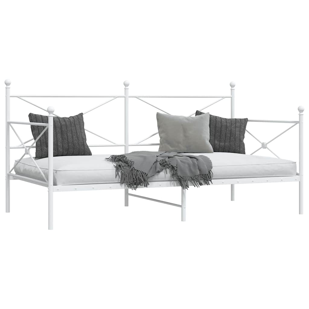 Lit de repos sans matelas blanc 107x203 cm acier