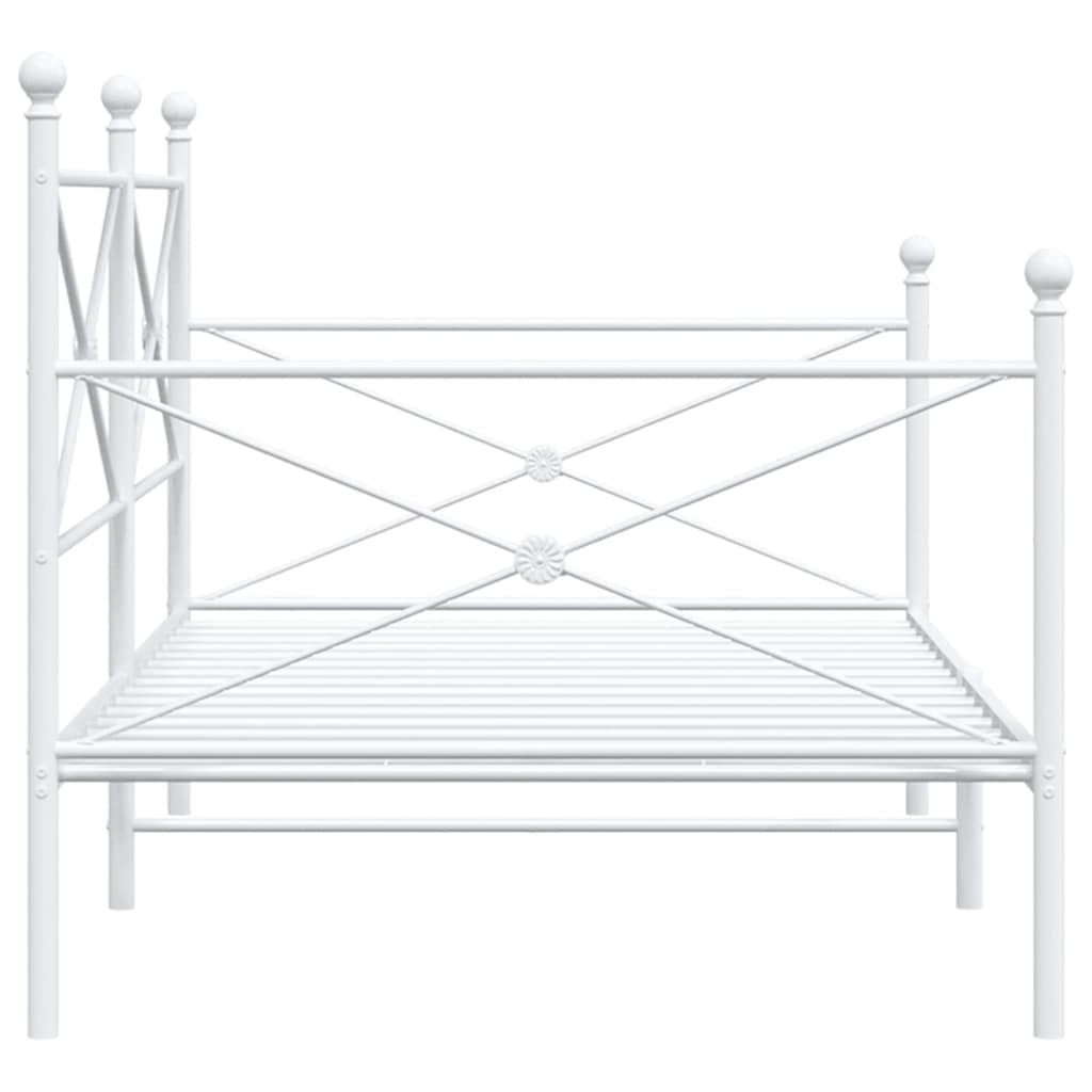 Lit de repos sans matelas blanc 107x203 cm acier