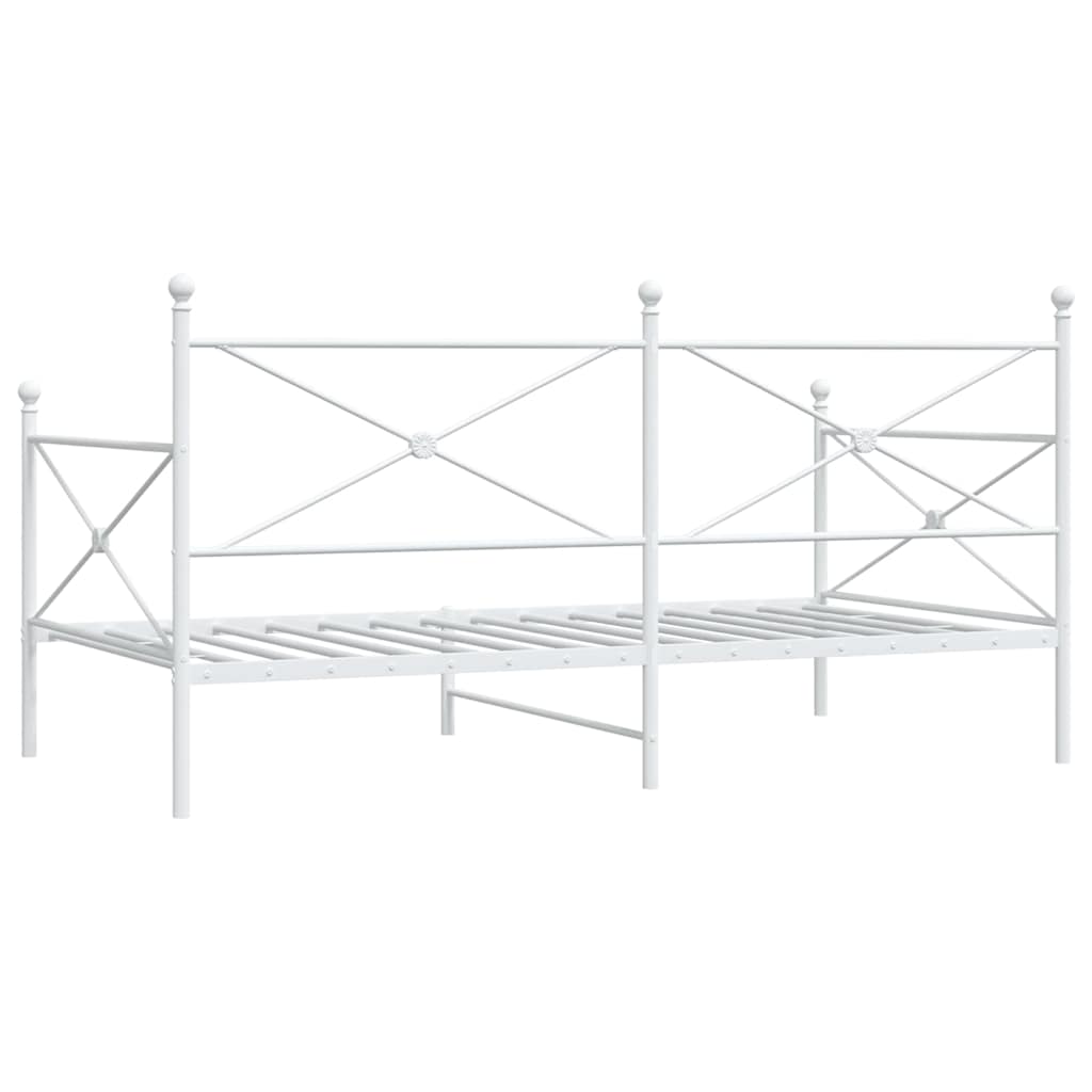 Lit de repos sans matelas blanc 107x203 cm acier