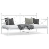 Lit de repos sans matelas blanc 107x203 cm acier