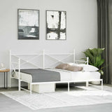 Day bed with trundle without mattress white 75x190 cm