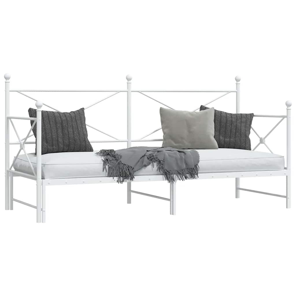 Day bed with trundle without mattress white 75x190 cm