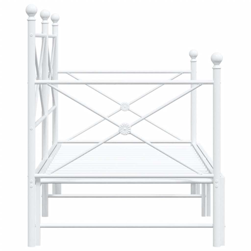 Day bed with trundle without mattress white 75x190 cm