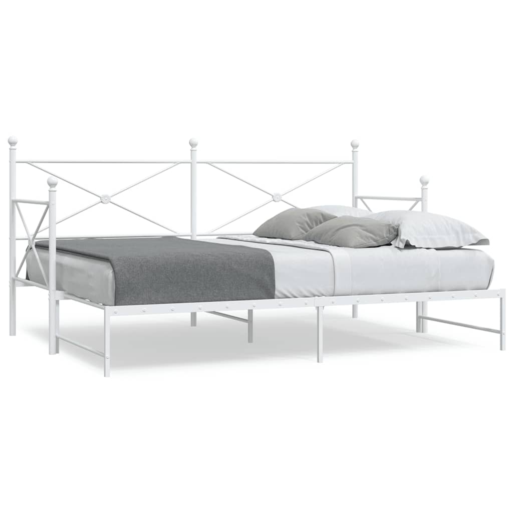 Day bed with trundle without mattress white 75x190 cm