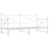 Lit de jour avec lit gigogne sans matelas blanc 100x190cm acier