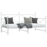 Lit de jour avec lit gigogne sans matelas blanc 107x203cm acier