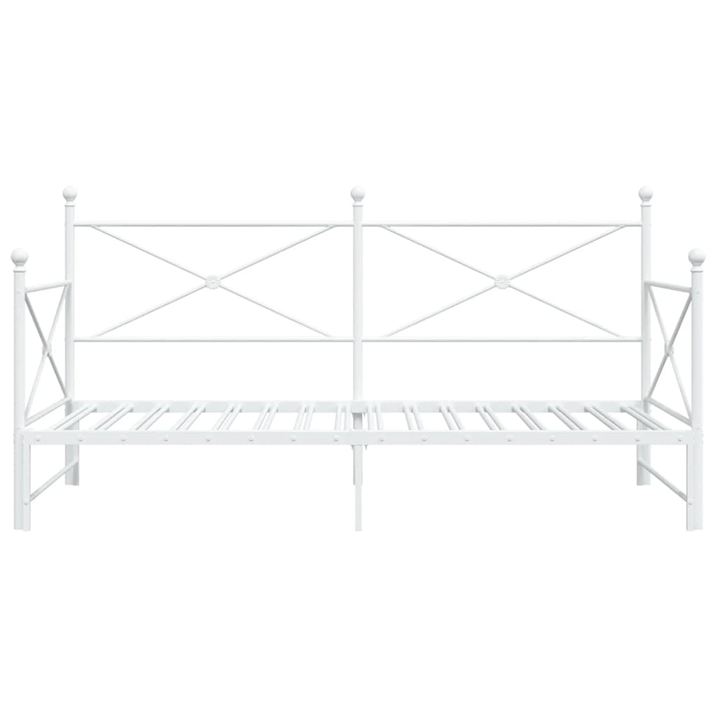 Lit de jour avec lit gigogne sans matelas blanc 107x203cm acier