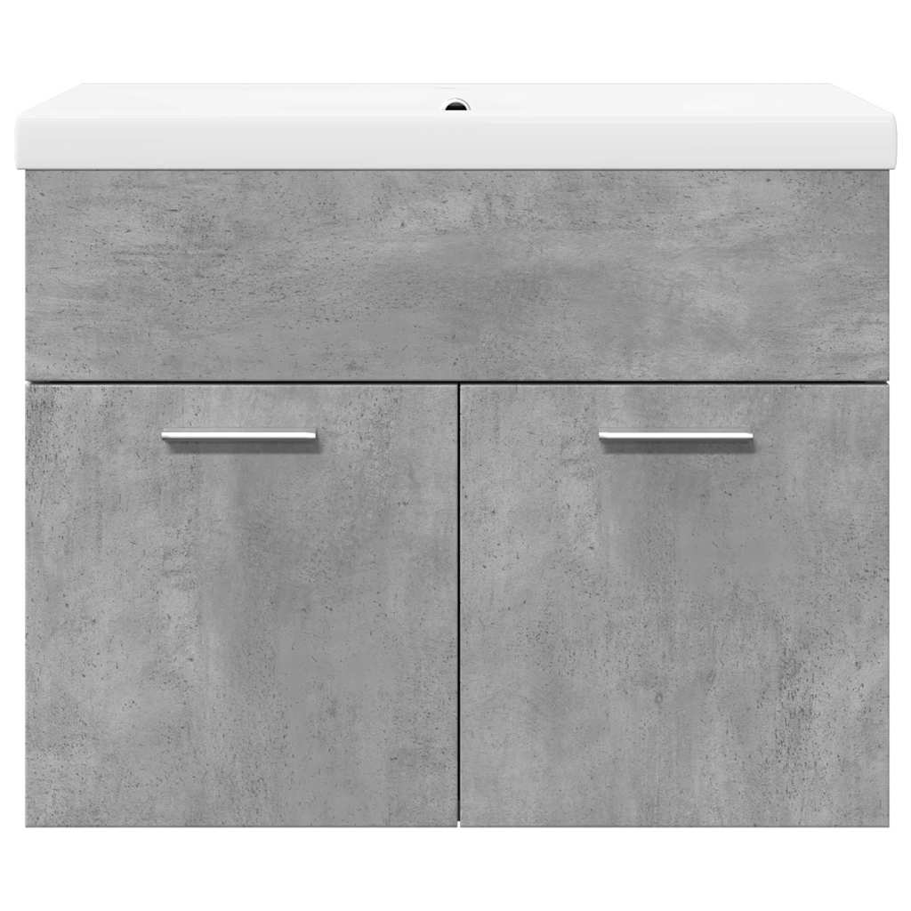 Armoire lavabo de salle de bain avec bassin intégré gris béton