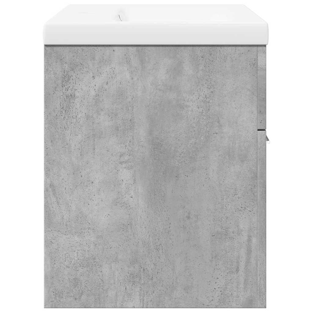 Armoire lavabo de salle de bain avec bassin intégré gris béton