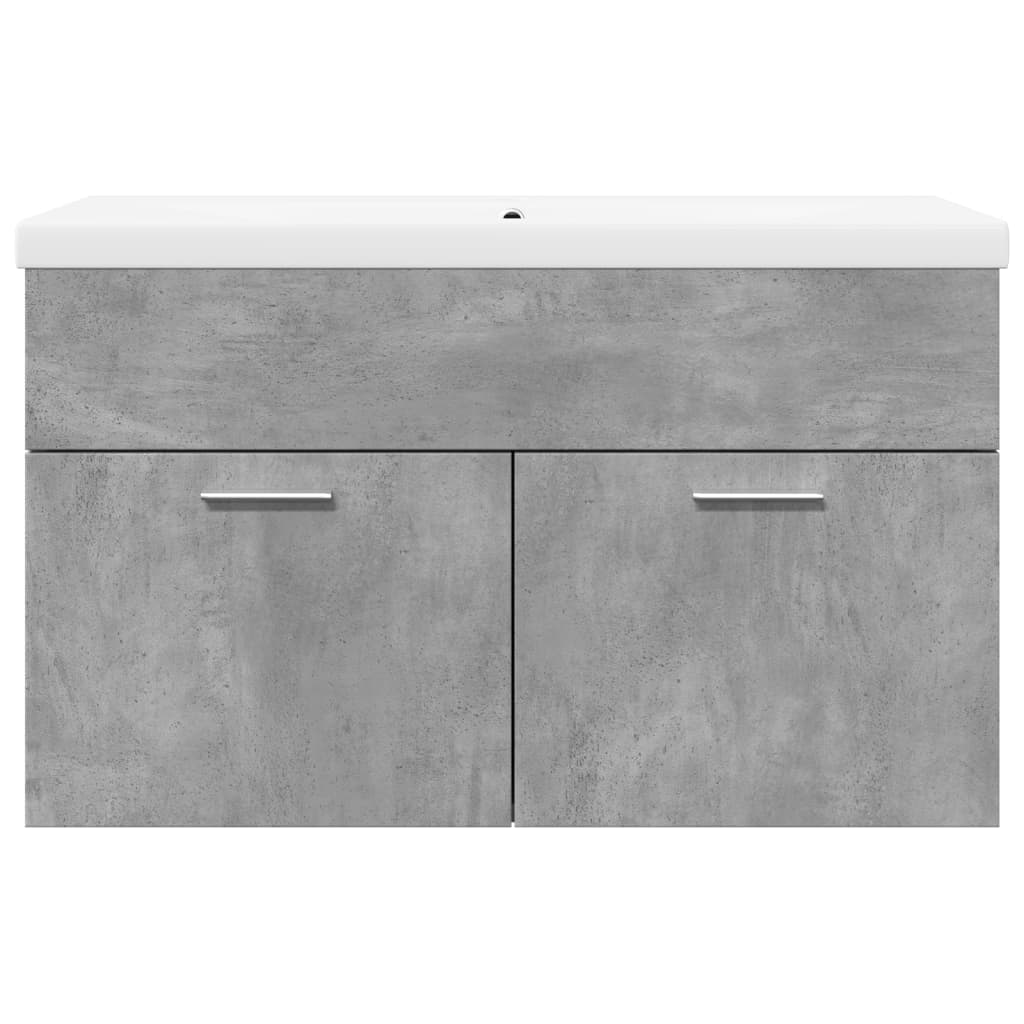 Armoire lavabo de salle de bain avec bassin intégré gris béton