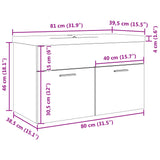 Armoire lavabo de salle de bain avec bassin intégré gris béton