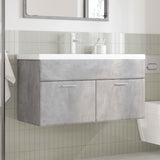 Armoire lavabo de salle de bain avec bassin intégré gris béton