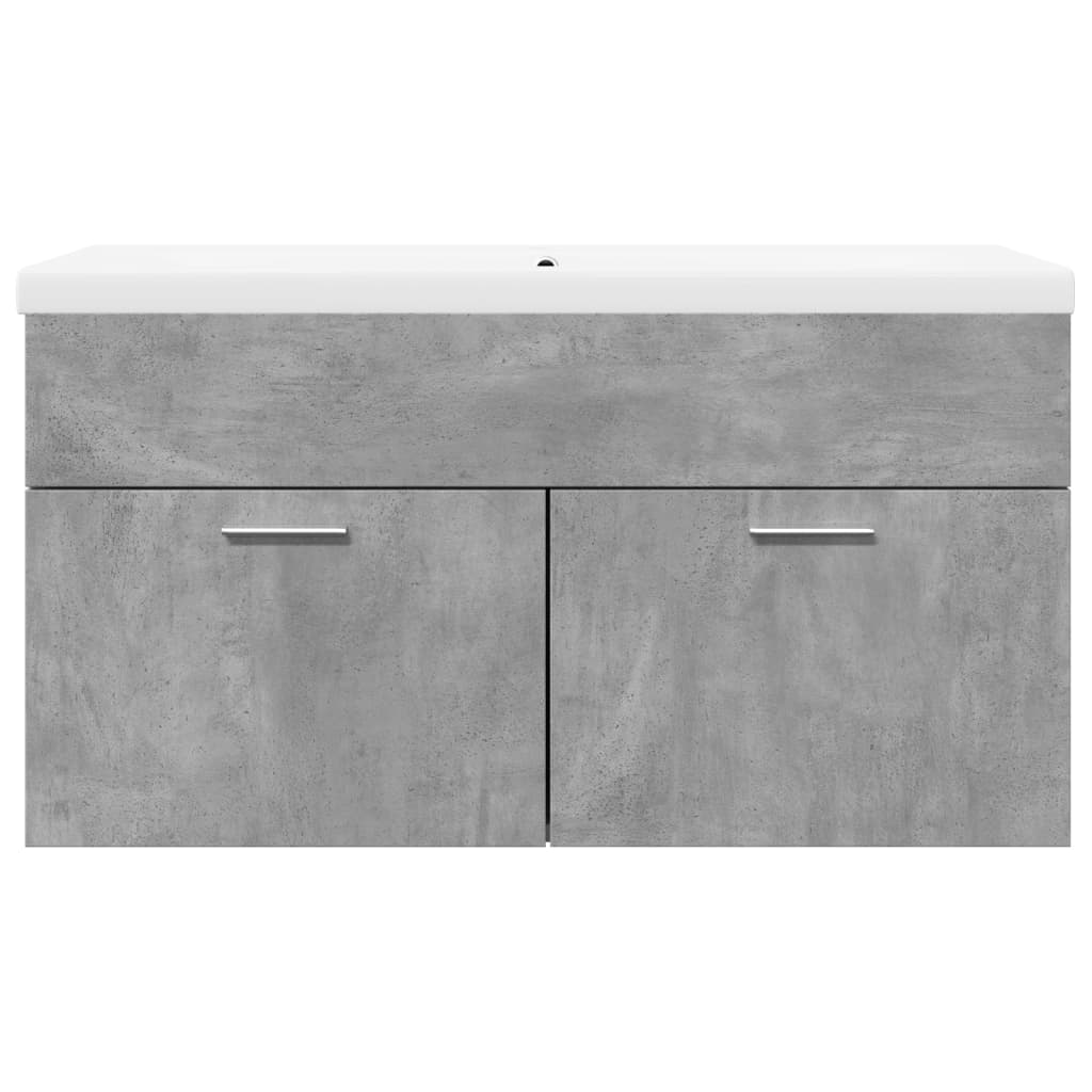 Armoire lavabo de salle de bain avec bassin intégré gris béton