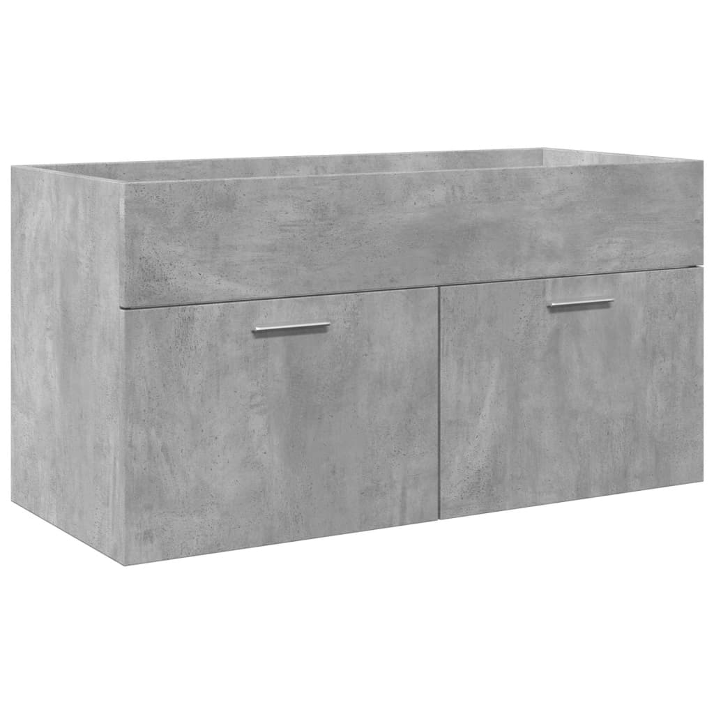 Armoire lavabo de salle de bain avec bassin intégré gris béton