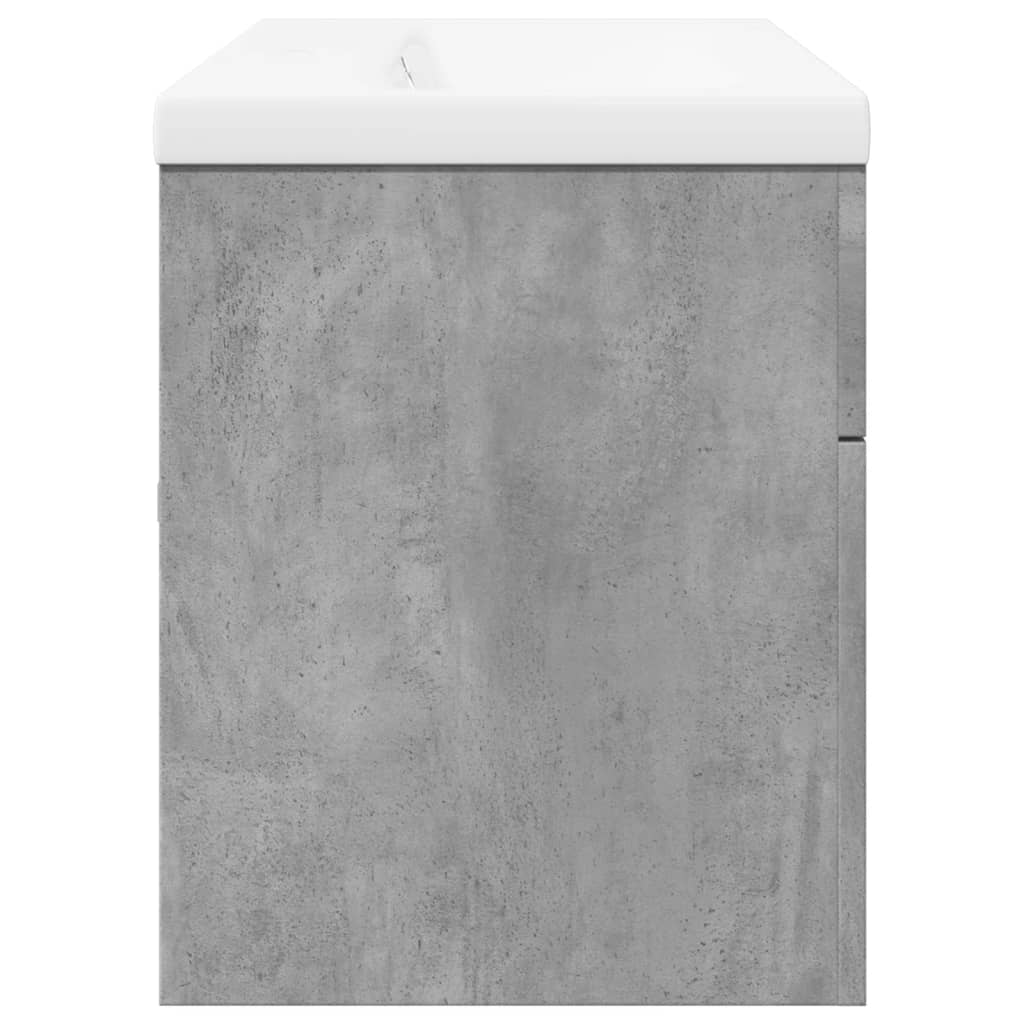 Armoire lavabo de salle de bain avec bassin intégré gris béton