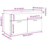 Armoire lavabo de salle de bain avec bassin intégré gris béton