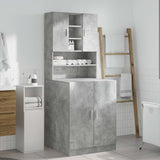 Washing machine cabinets 2pcs gray concrete engineered wood