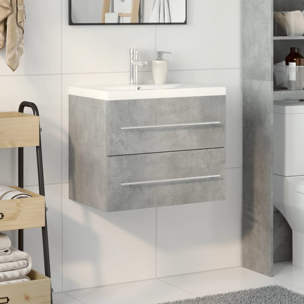 Ensemble de meubles de salle de bain 2 pcs gris béton