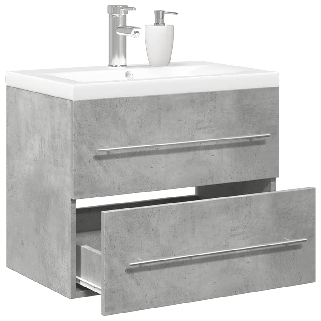 Ensemble de meubles de salle de bain 2 pcs gris béton