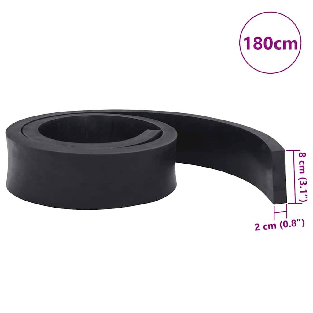 Black snow plow rubber border 180x8x2 cm