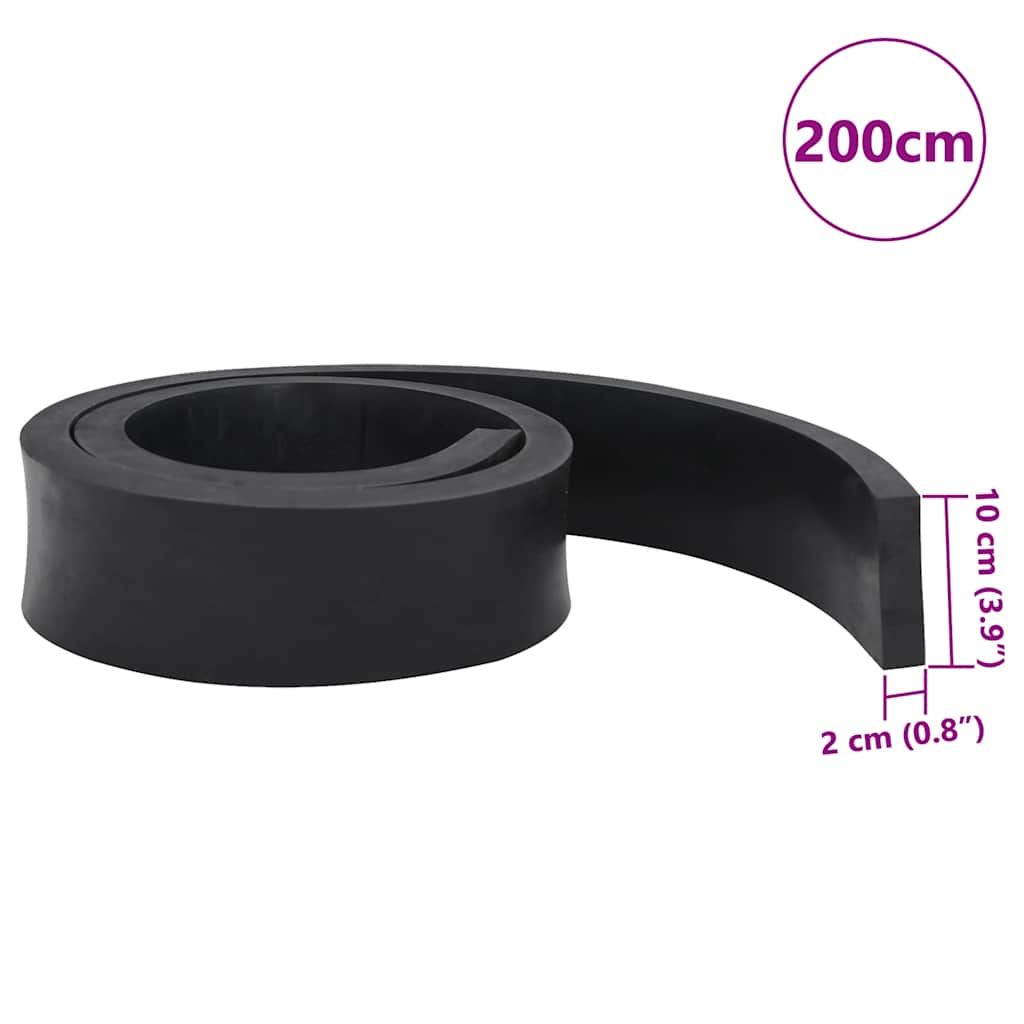 Black snow plow rubber edging 200x10x2 cm