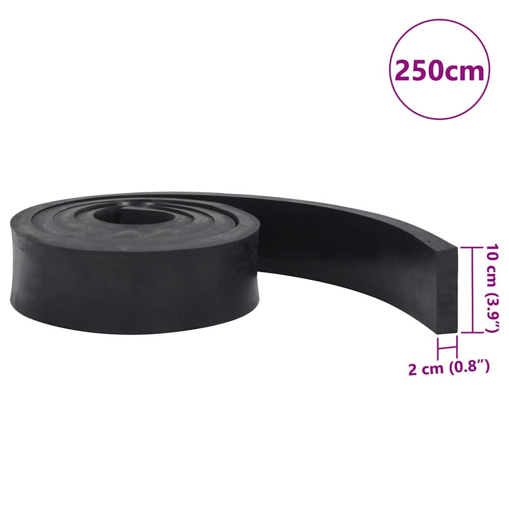 Black snow plow rubber edging 250x10x2 cm