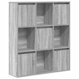 Bibliothèque sonoma gris 89x24x101,5 cm bois d'ingénierie