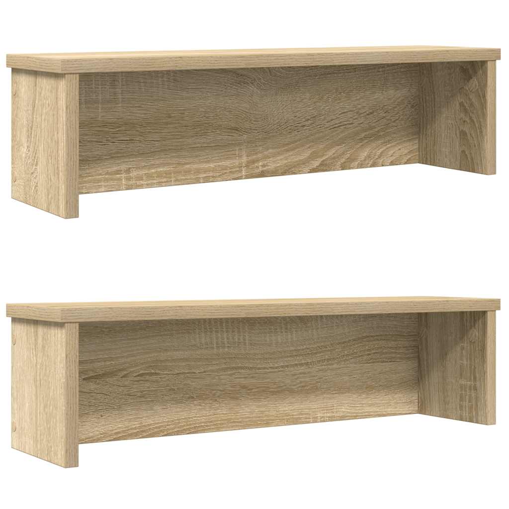 Étagères de cuisine empilables 2 pcs chêne sonoma 50x15x16 cm