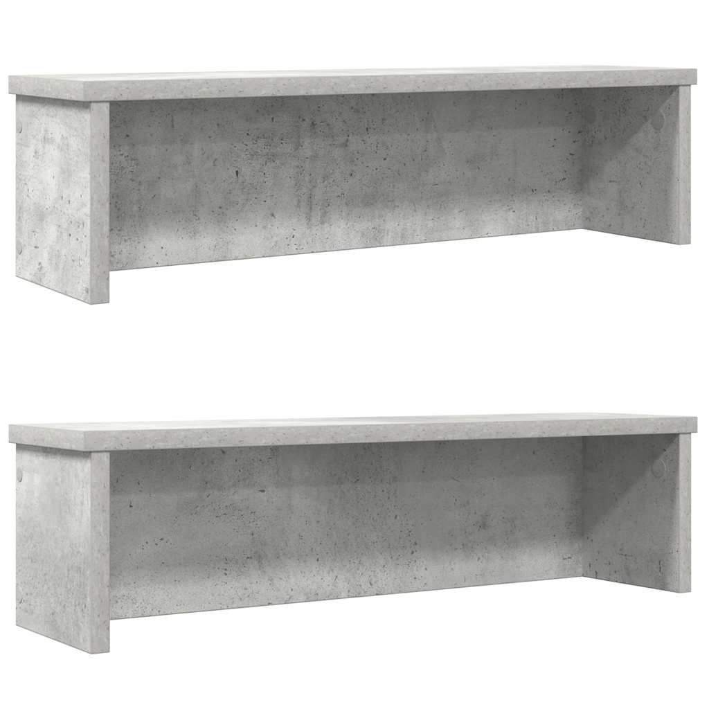 Étagères de cuisine empilables 2 pcs gris béton 50x15x16 cm