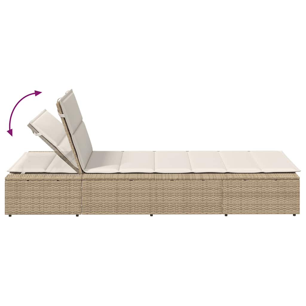 Transat avec coussin flottant beige résine tressée