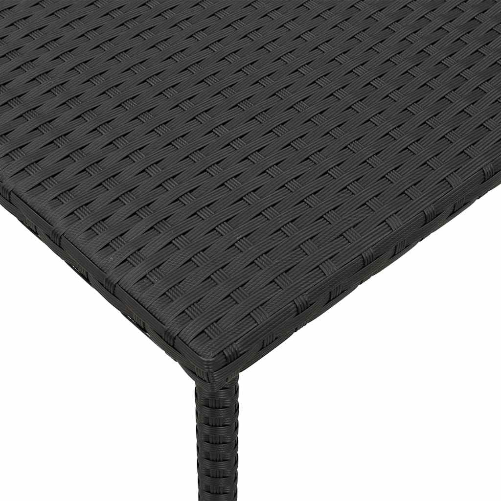 Table basse de jardin rectangulaire noir 40x40x37 cm rotin