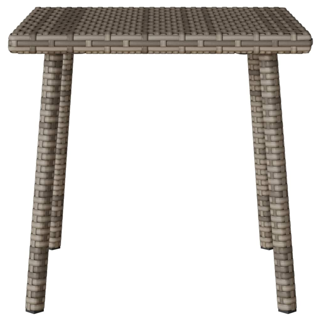 Table basse de jardin rectangulaire gris 40x40x37 cm rotin