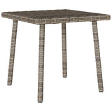 Table basse de jardin rectangulaire gris 40x40x37 cm rotin